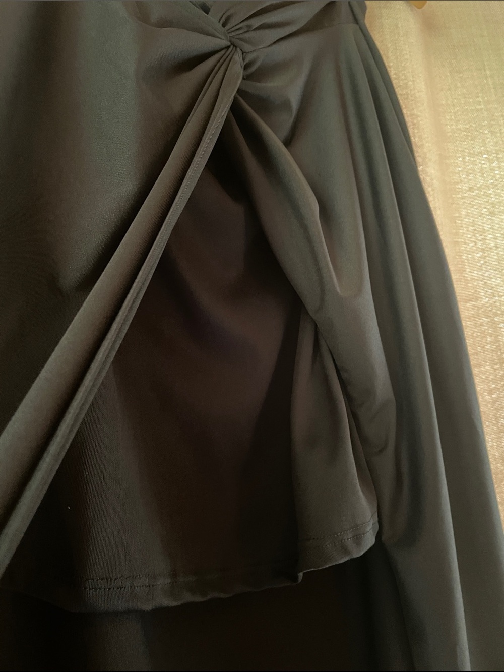 Black Midi Skirt with peekaboo mini underneath. Cool twist front.